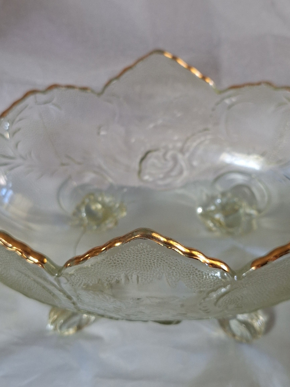 Vintage Jeanette Glass Footed Bowl